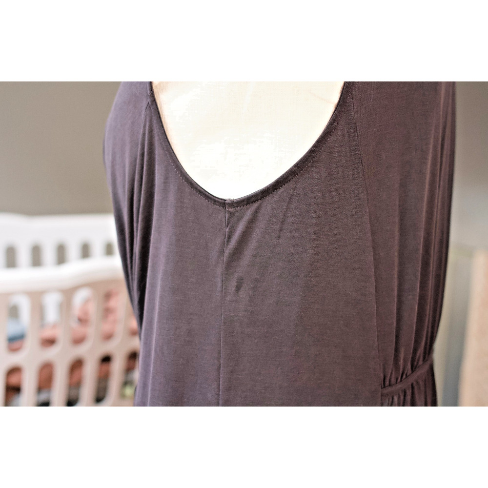 Maeve Women’s Medium Sleeveless Cowl Neck Dress Charcoal Gray Modal Midi - Picture 7 of 11